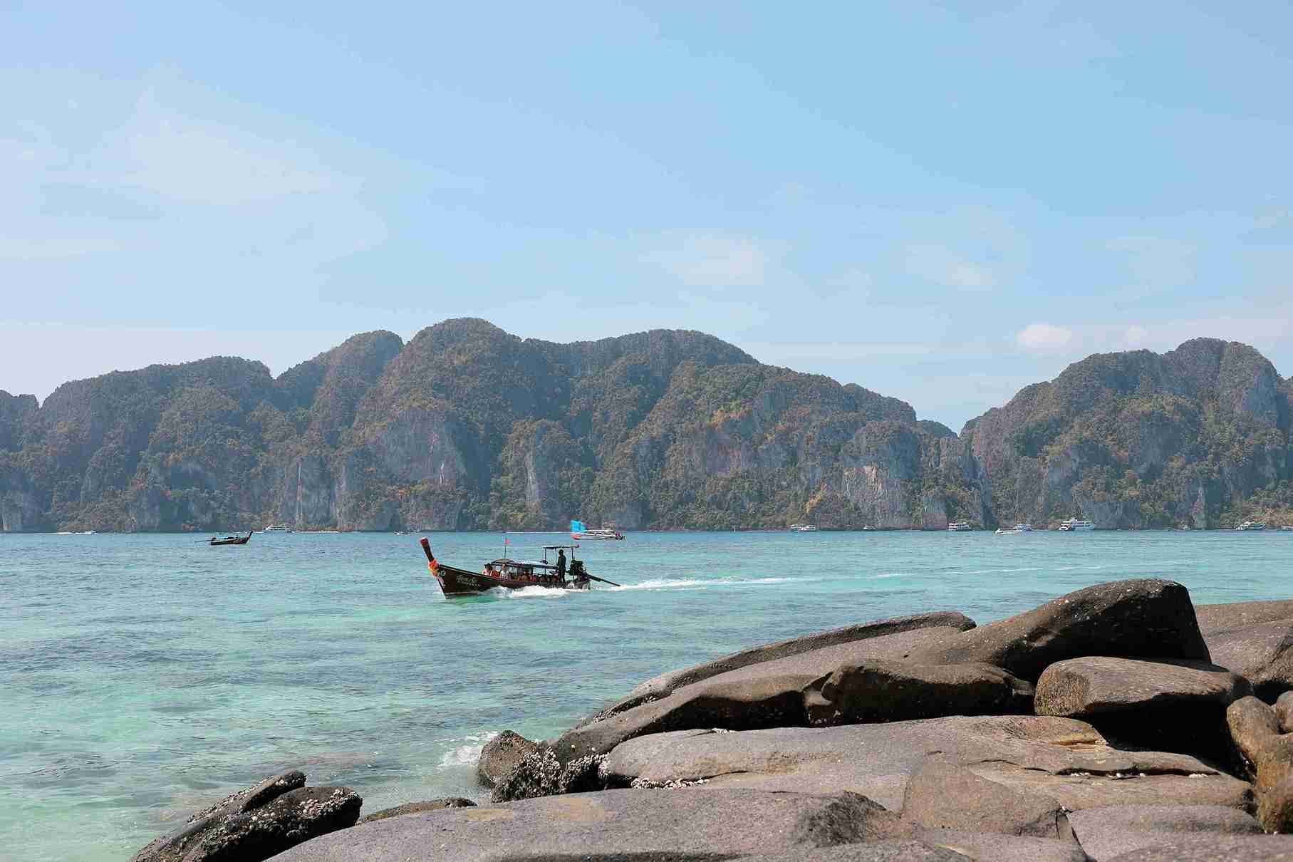 Mapa de los puntos de buceo en Phi Phi